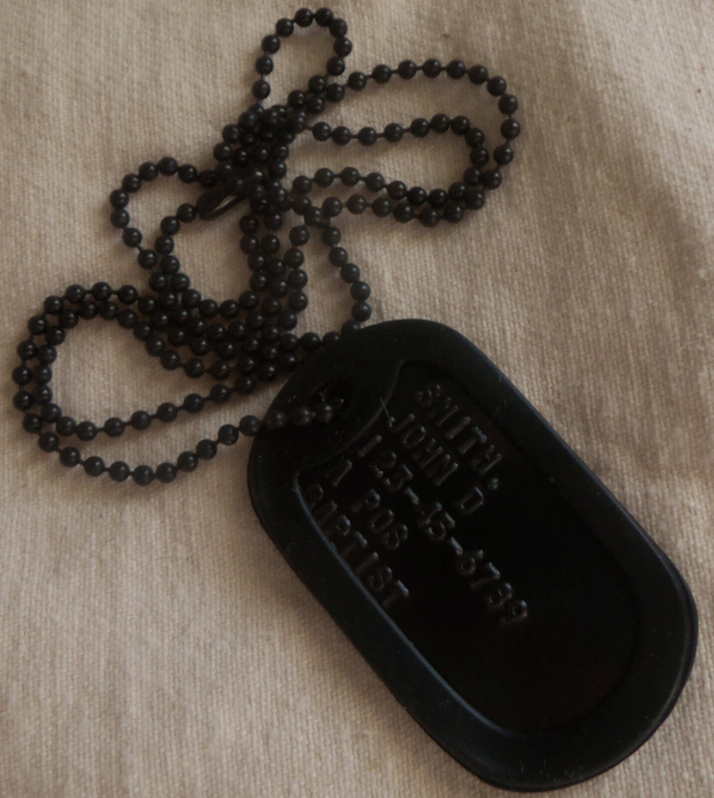 Real Standard Black Military Issue Gi Dog Tag Dogtag Made Just For U