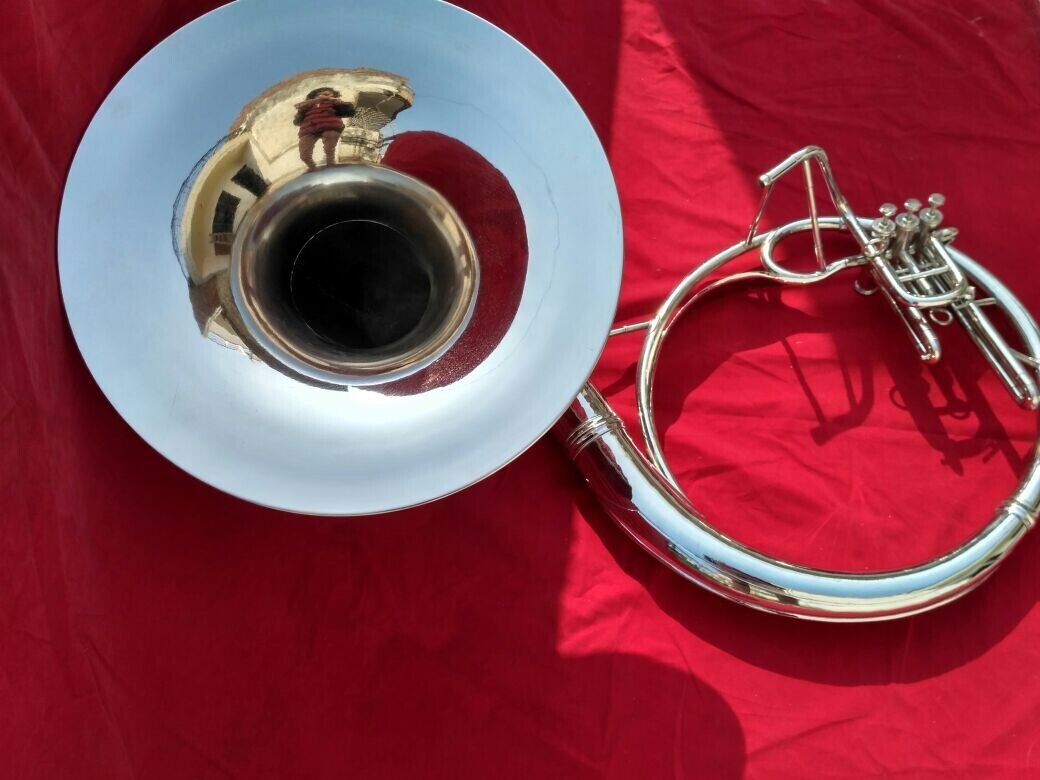 Sousaphone Tuba Horn Jumbo Size 22 Inches Bell Valve Standard Size Silver Polish