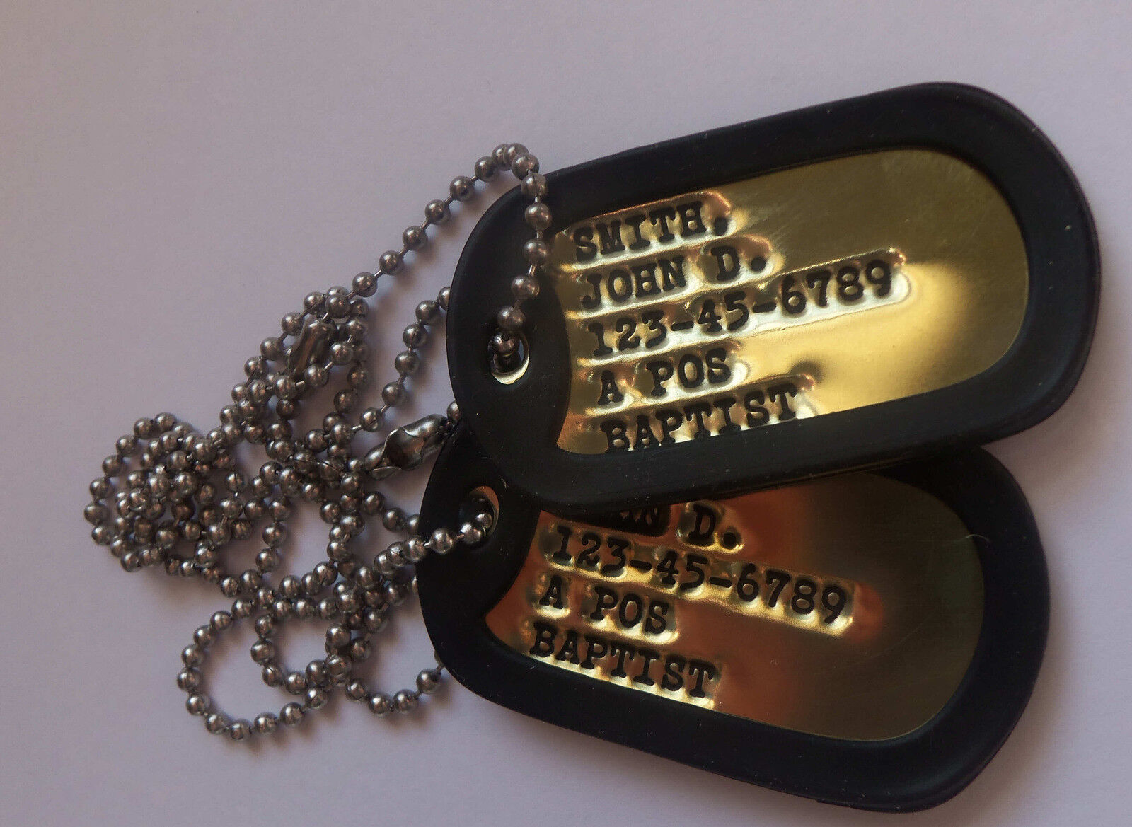 Real Debossed Brass Military Dog Tags Dogtags Made Just For U