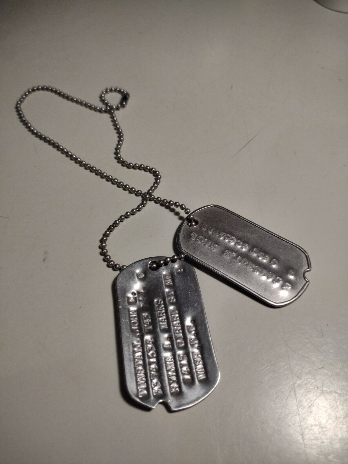 Vintage Genuine Gi Military Dog Tag Personalized Identification Tag Pre-owned