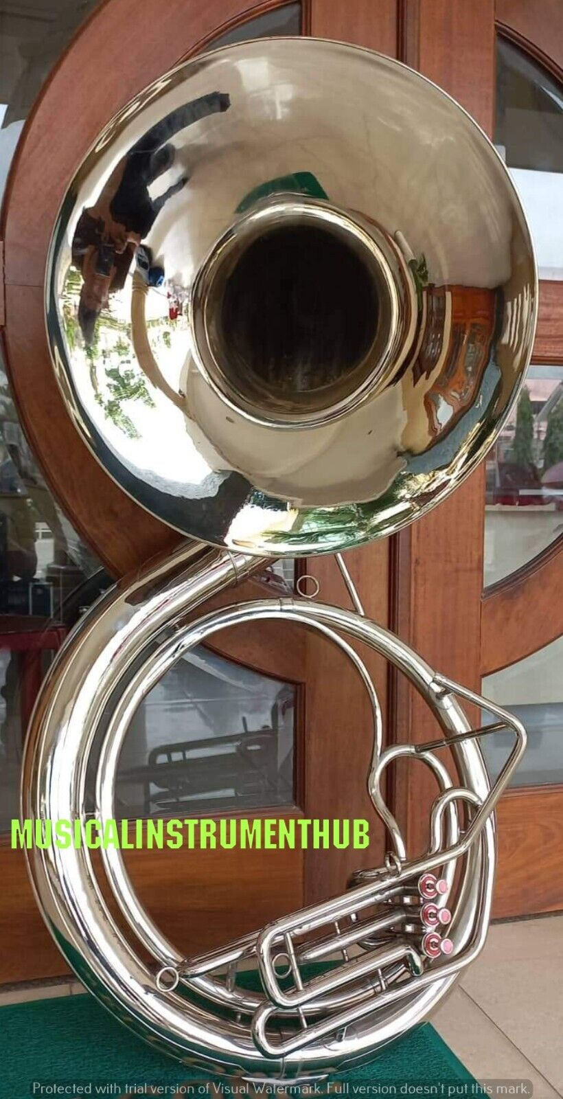 Sousaphone Jumbo Bell 25" Pure Brass Metal In Silver Polish +free Case+free Ship