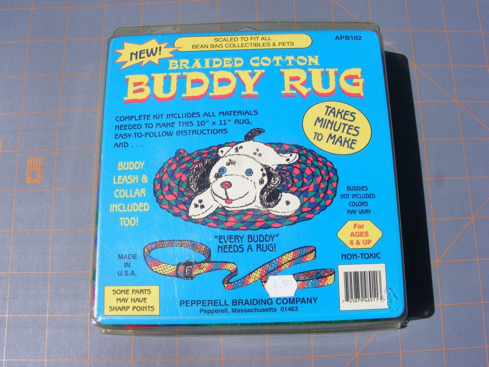 Vintage Braided Cotton Buddy Rug Kit By Pepperell For Stuffed Animals 10"x11"