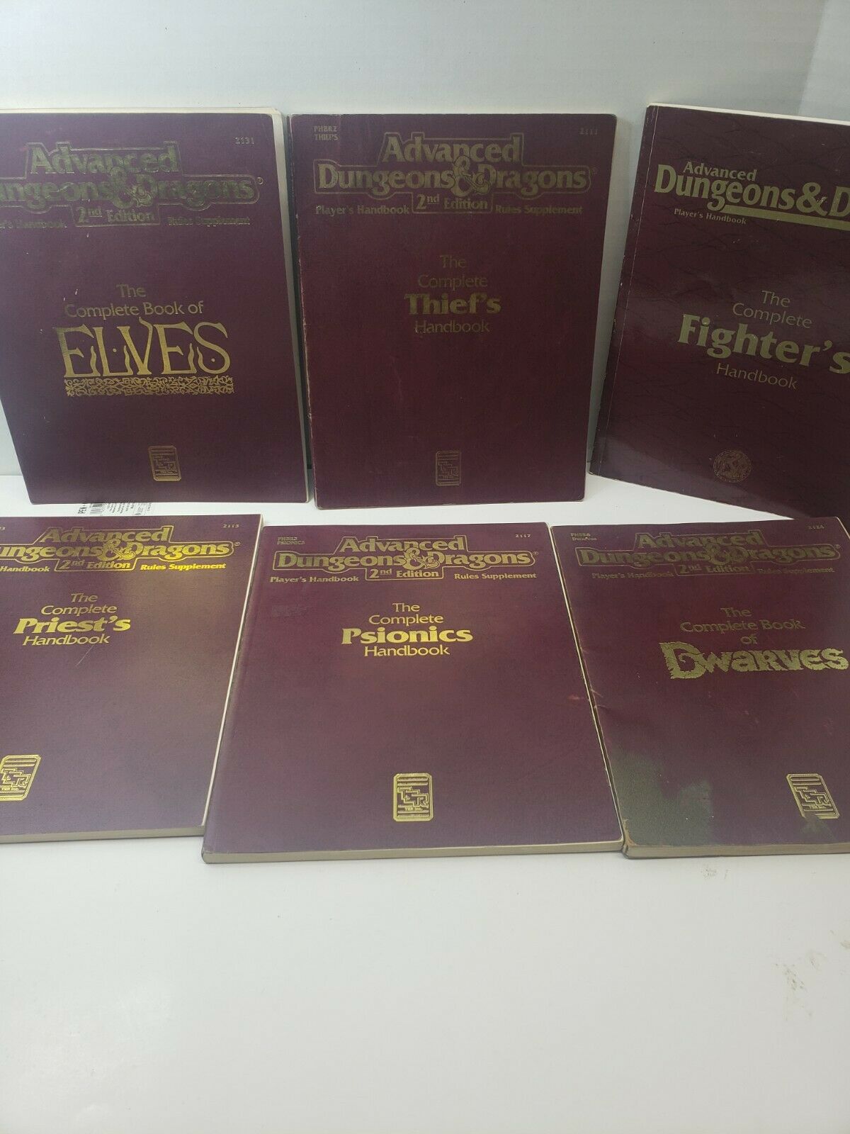 Lot Of 6 Advanced Dungeons & Dragons 2nd Edition Handbooks Jd0229