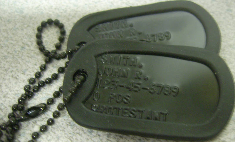 Real Black Embossed  Military Dog Tags Made Just For U