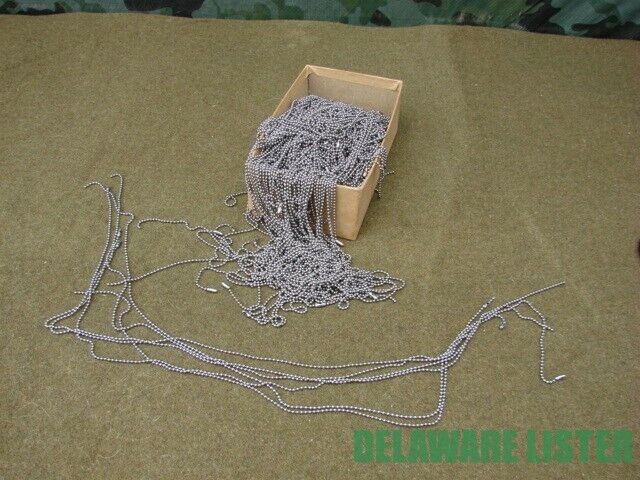 Lot Of 50 Dog Chains Us Made Military Stainless Steel 24-26" Great For Tags P-38