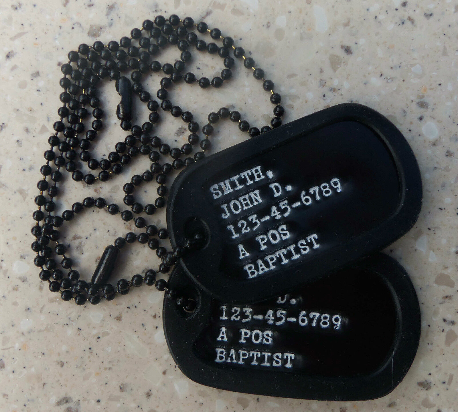 Real Black Debossed Military Dog Tags  Made Just For U