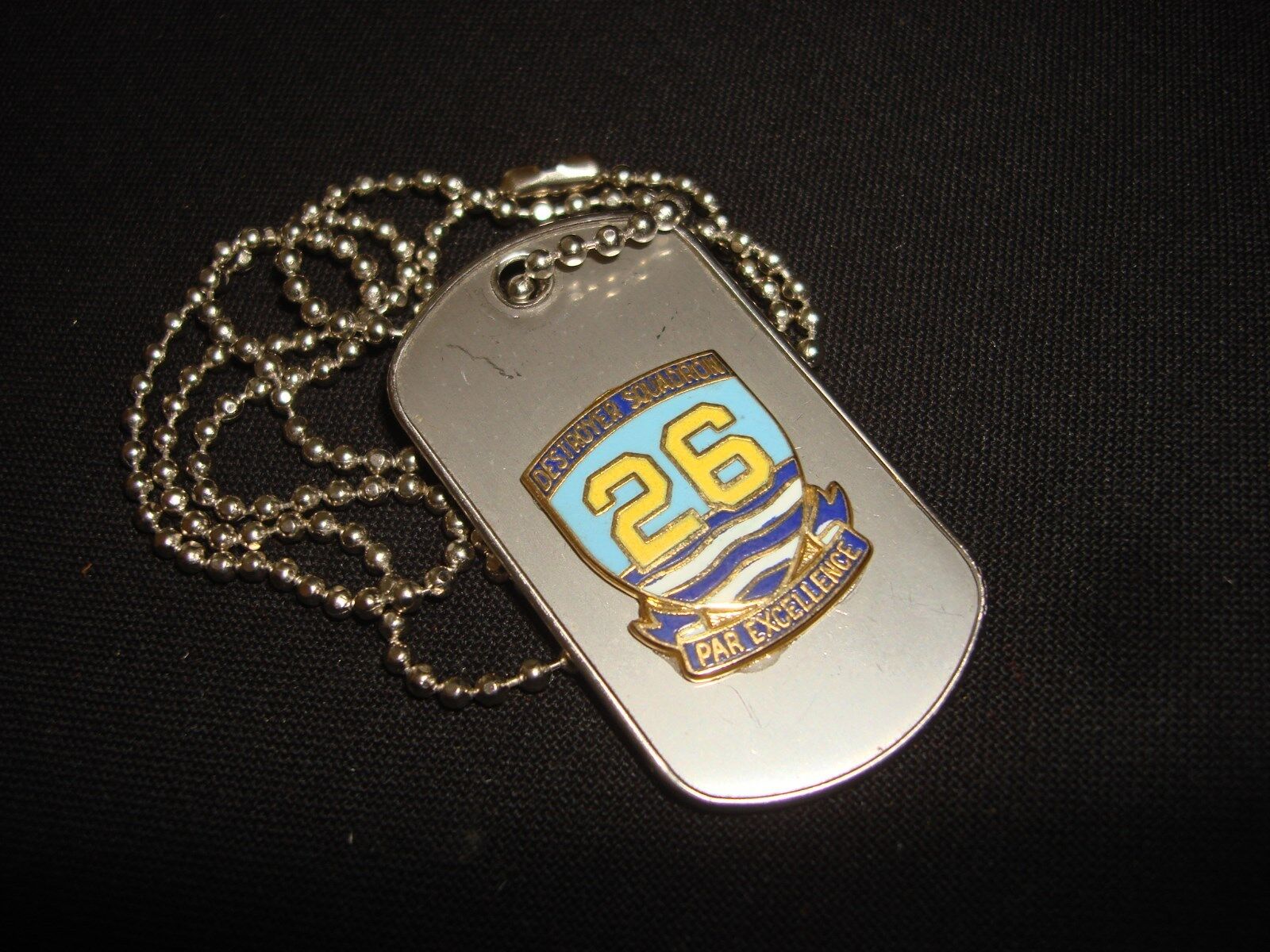 Us Navy Destroyer Squadron 26 "par Excellence" Stainless Steel Dog Tag + Chain
