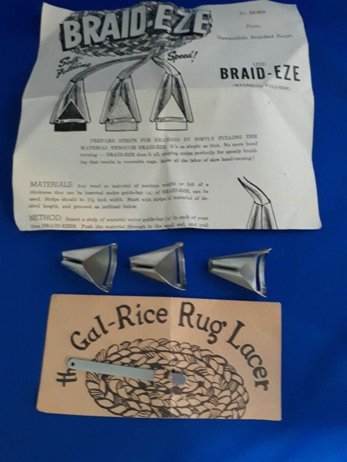 Vintage Braid-eze Fabric Braider And The Gal-rice Rug Lacer Braided Rug Making