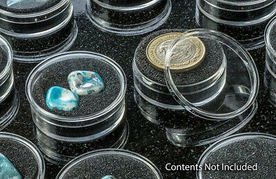 50 Black Jewelry Display Jars Jar Insert Holder Gold Nuggets Gem Coins W/o Tray