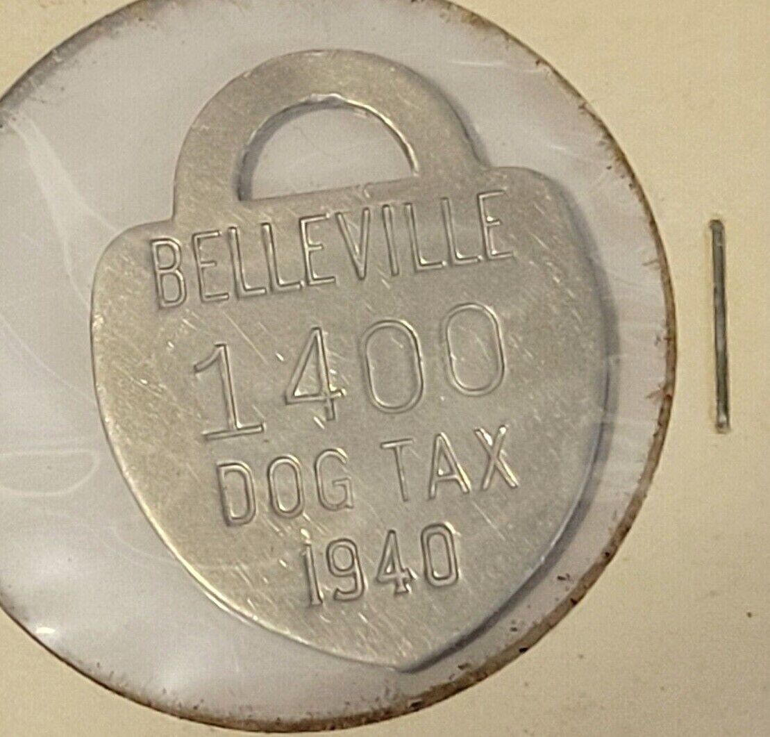 1940 Belleville Illinois Il Vintage Dog License Antique Tax Tag #1400