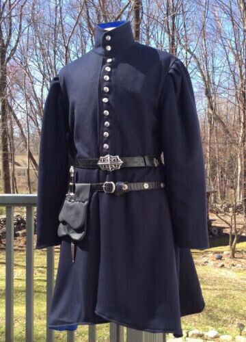 New 19th Century Frank Military Infantry Navy Blue Wool Mens Coat Quick Shipping