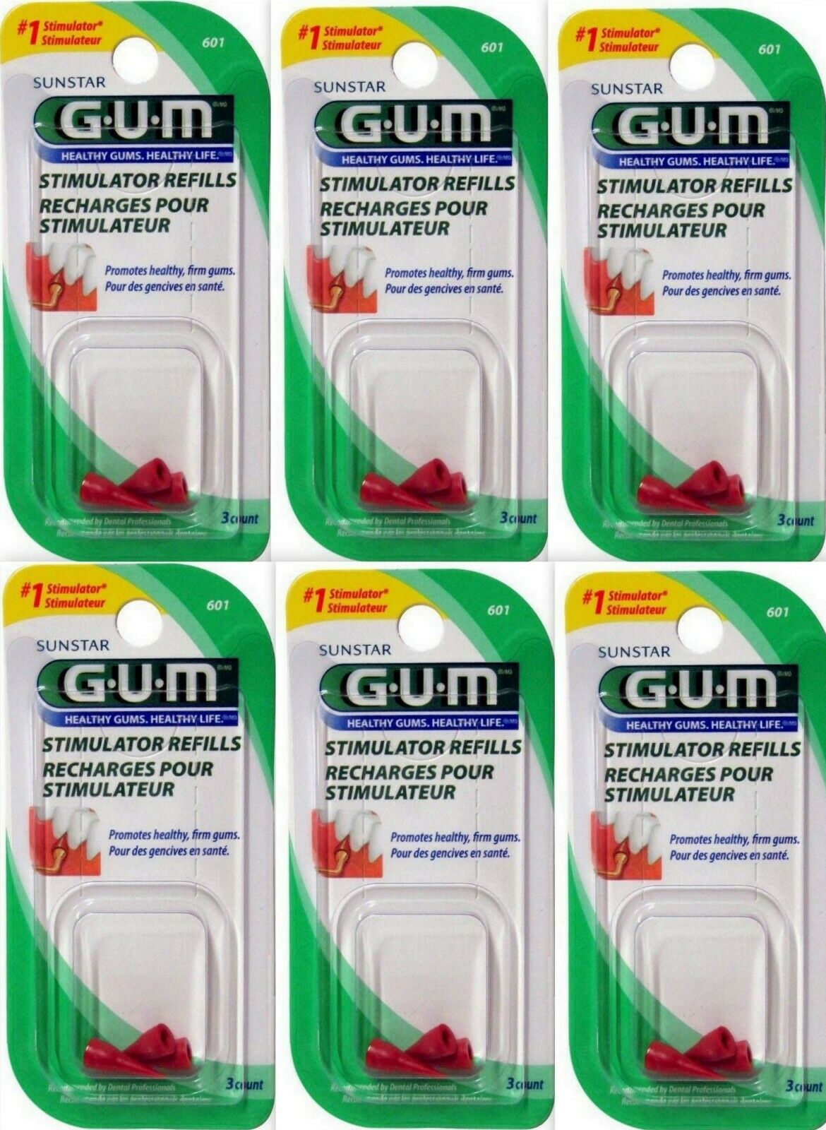 Gum Stimulator Refills 3 / Package ( 6 Packages ) 18 Tips Total