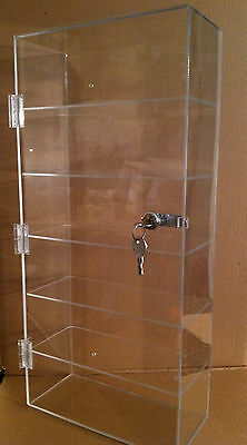 Usa-acrylic Counter Top Display Case Or Wall Mount 10" X 4.5" X22" Lock Security