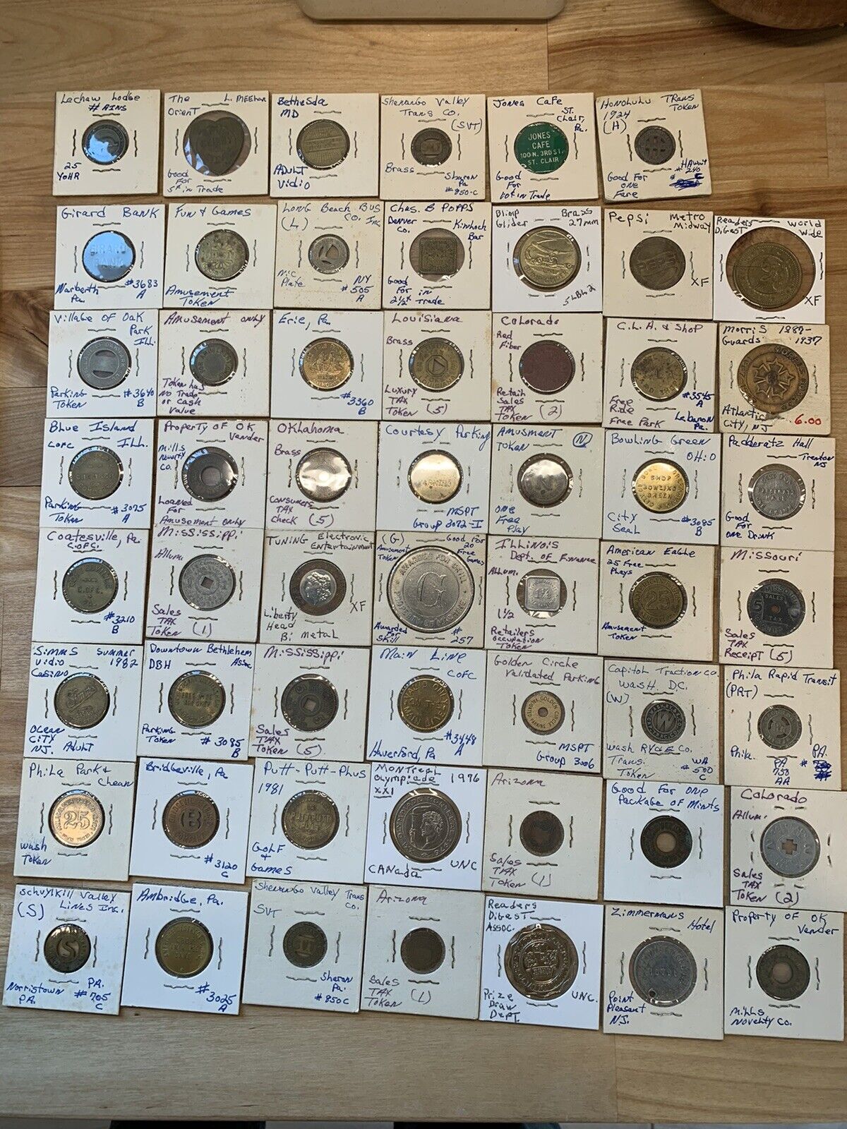 Lot Of Vintage Tokens And Coins From Sales Tax Coins To Adult Video Tokens