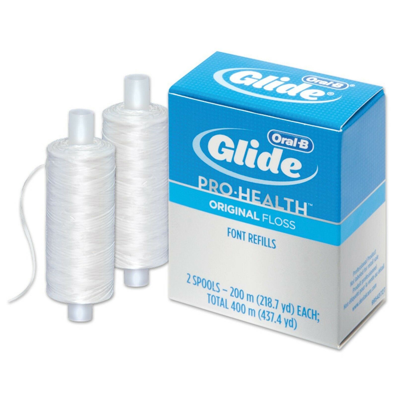 Oral-b Glide Floss Refill Unflavored, 2 X 200m Spools (2 Rolls Per Box)