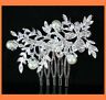 Jewelry Faux Pearl Floral Clear Crystal Hair Comb Party Bridal Silver Plate M17s