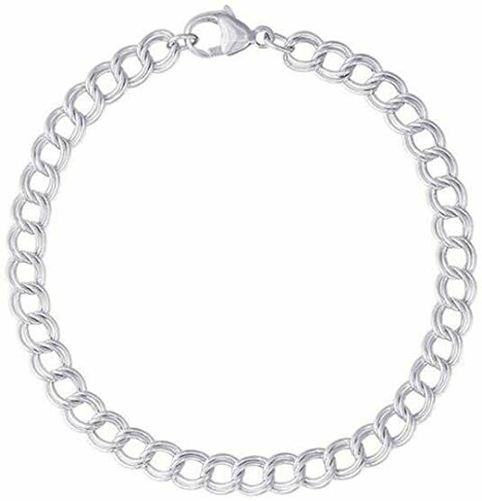 925 Sterling Silver 5mm Double Link Charm Bracelet And Anklet For Women And Men