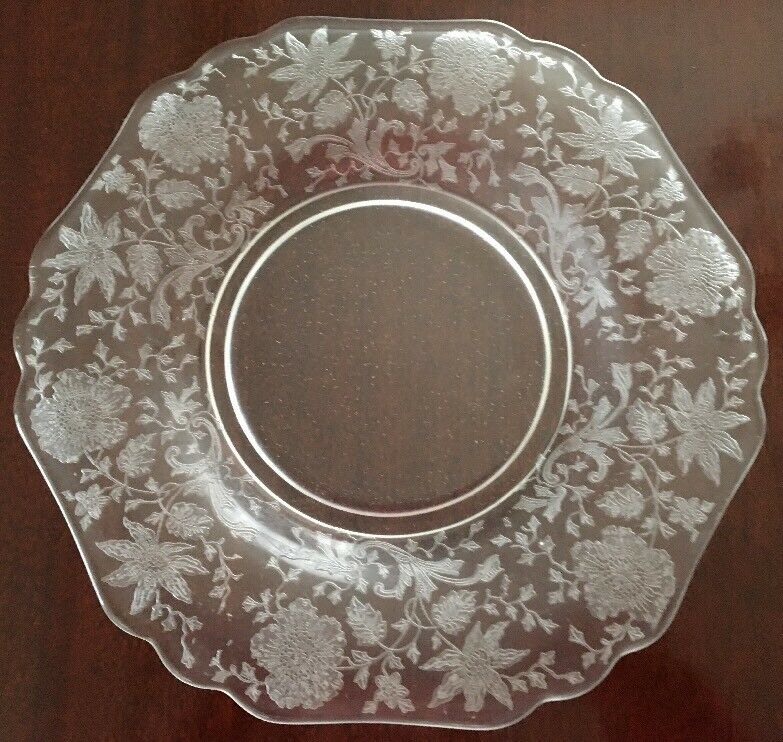Vintage Cambridge Wildflower  1935-1953 Etched Glass Salad Plate (b