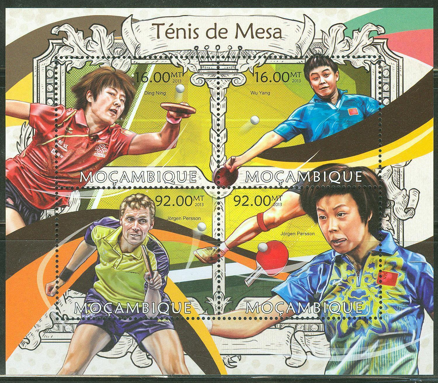 Mozambique 2013 Ping Pong Table Tennis   Sheet Mint Nh