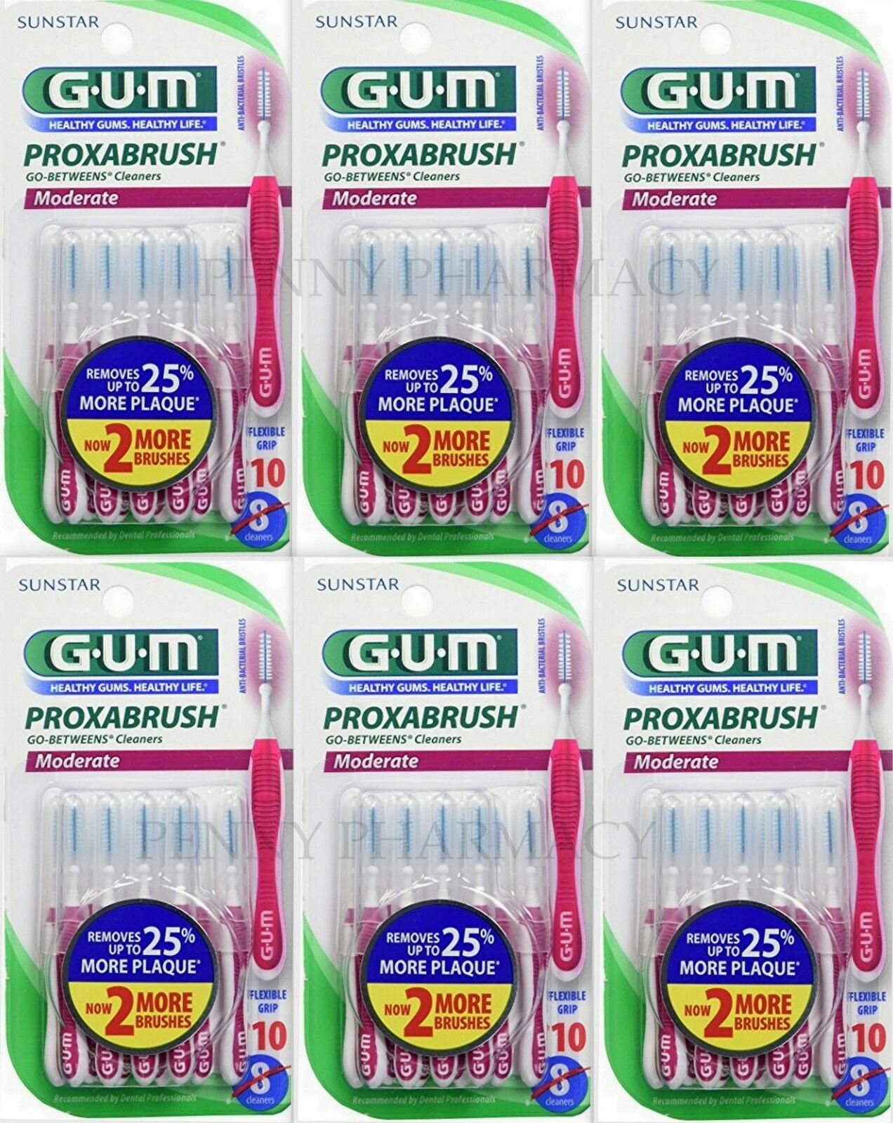 Gum Proxabrush Cleaners Moderate 10 Each ( 6 Pack )