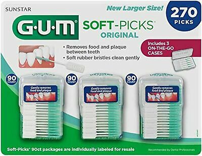 Gum Soft-picks Sunstar 270 Picks 3 Travel Cases Rubber Bristles Tooth Picks