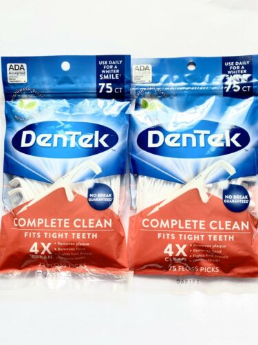 150ct Dentek Complete Clean Easy Reach Floss Picks (pack Of 75 Ech)