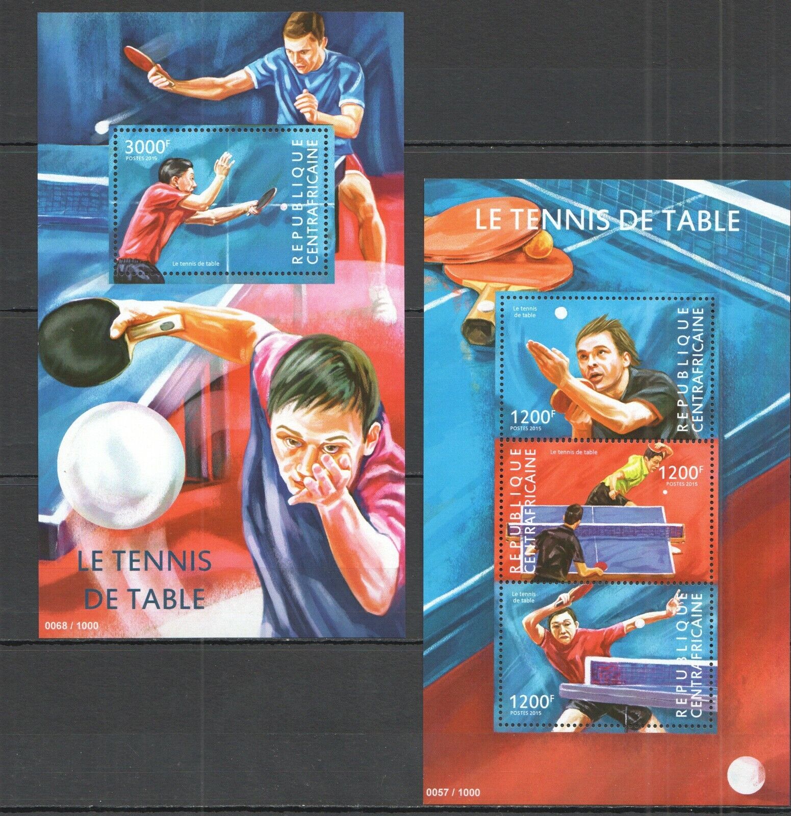 Ca320 2013 Central Africa Sport Table Tennis Ping-pong Champions Kb+bl Mnh