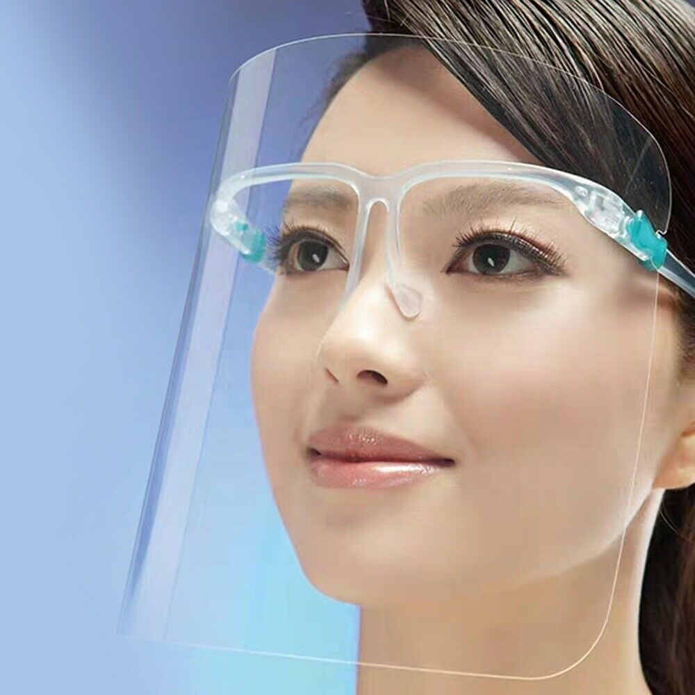 Face Shield  -  Safety Clear Transparent Face Shield With Glasses  Anti Fog