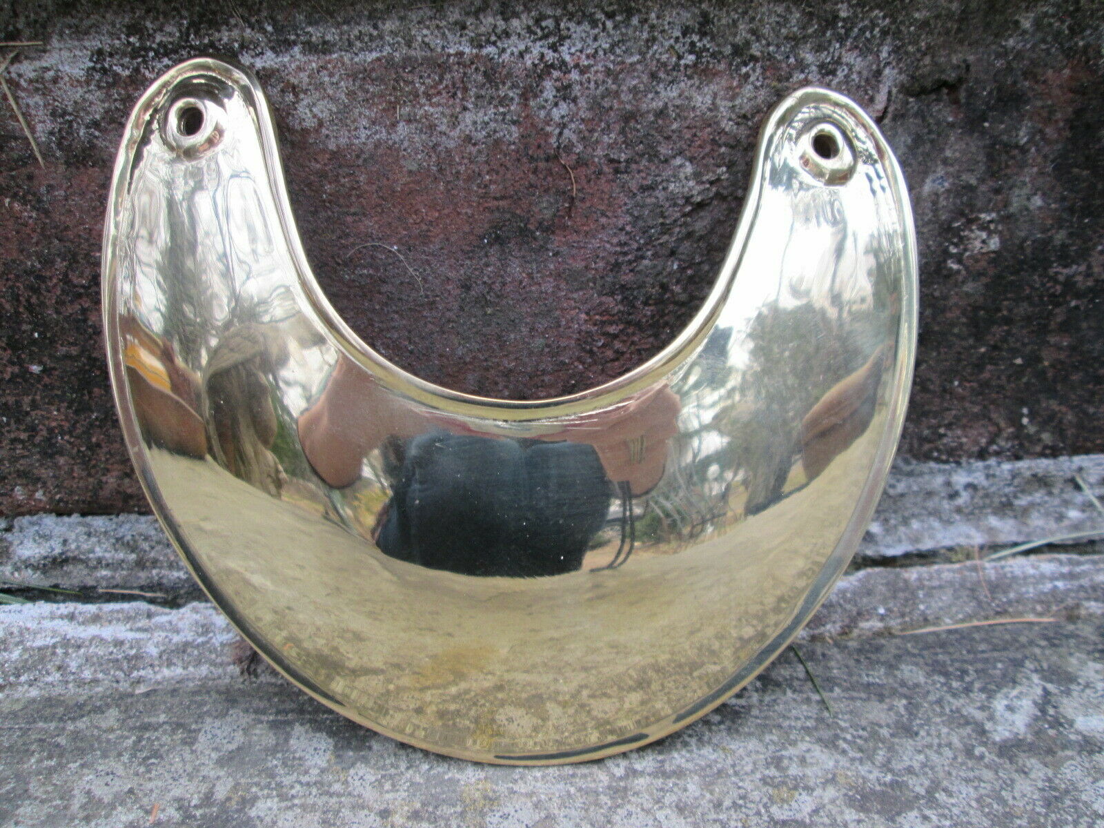Reenactor 18th C Colonial Solid Brass Gorget Repro Neck Piece Military Officer