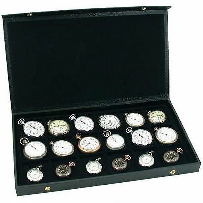 Pocket Watch Display Case Storage Box For 18 Watches New