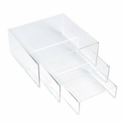 Acrylic Display Risers Clear Stand Set Of 3 Medium Low Profile Square Tiered
