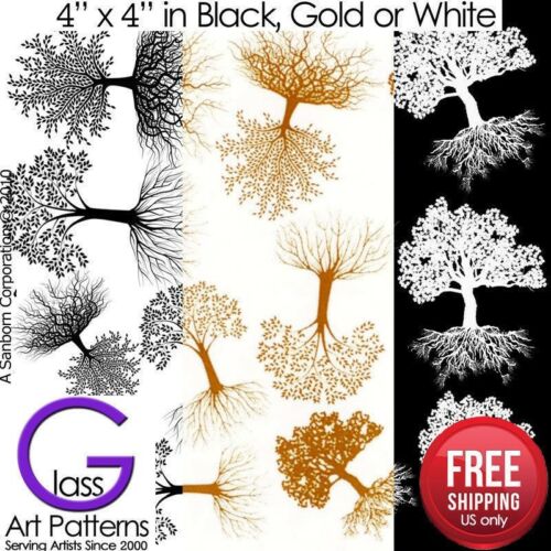 ​tree Of Life Fusing Glass Decal Ceramic Waterslide Enamel-black-white-gold