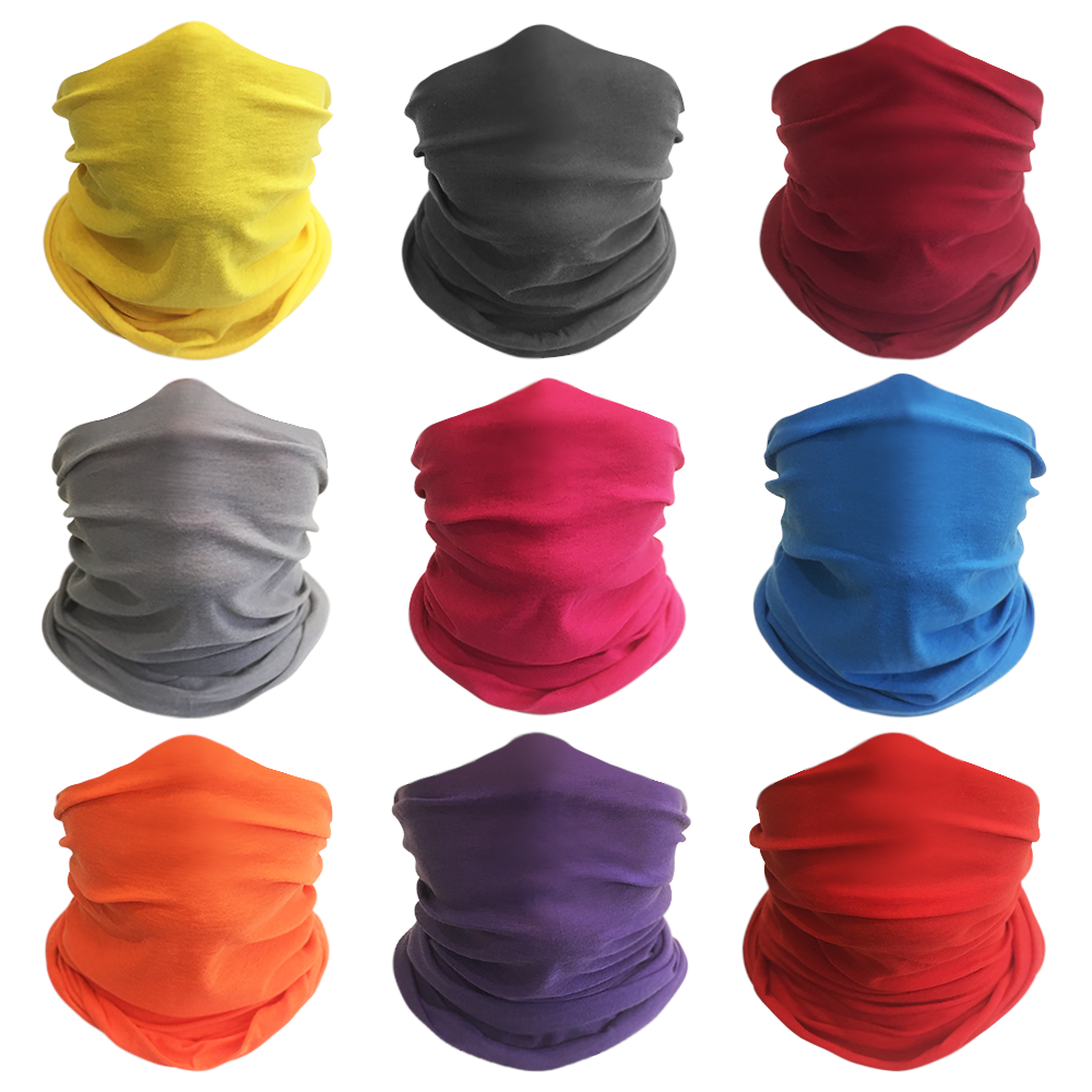 (pack Of 9) Solid Pure Face Mask Bandanas #2 Headband Shield Scarf Neck Gaiter