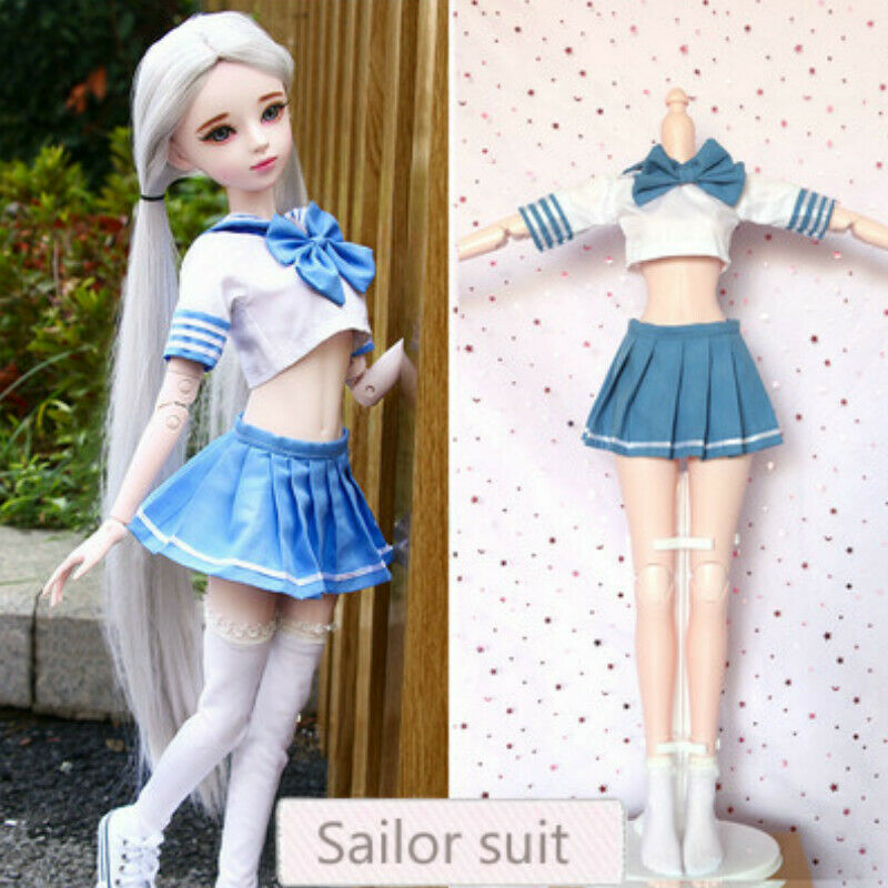 1/3 Sd Bjd Clothes Sailor Suit Uppergarment & Pleateddress For Bjd Doll Df Aod